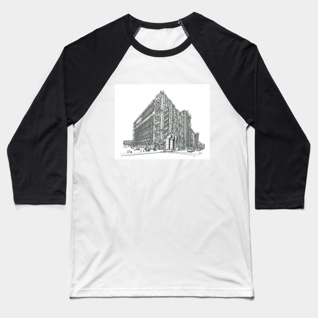 Centre Pompidou Baseball T-Shirt by valery in the gallery